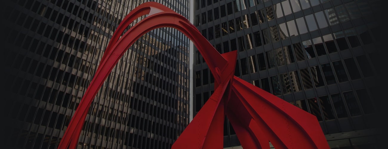 Red Flamingo Sculpture in Chicago