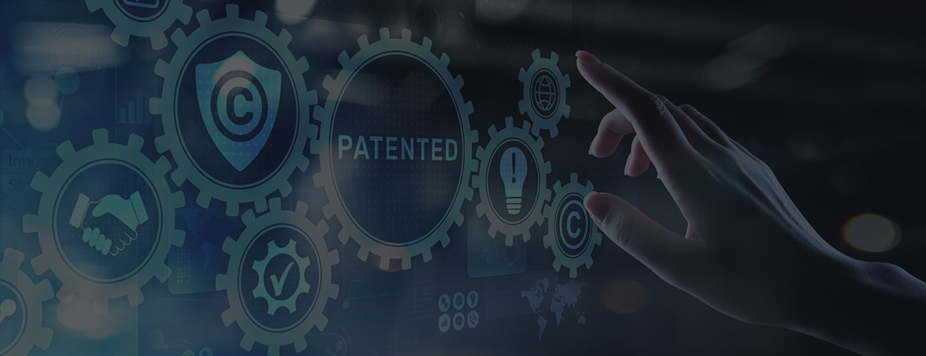 Patented Patent Copyright Law Business technology concept